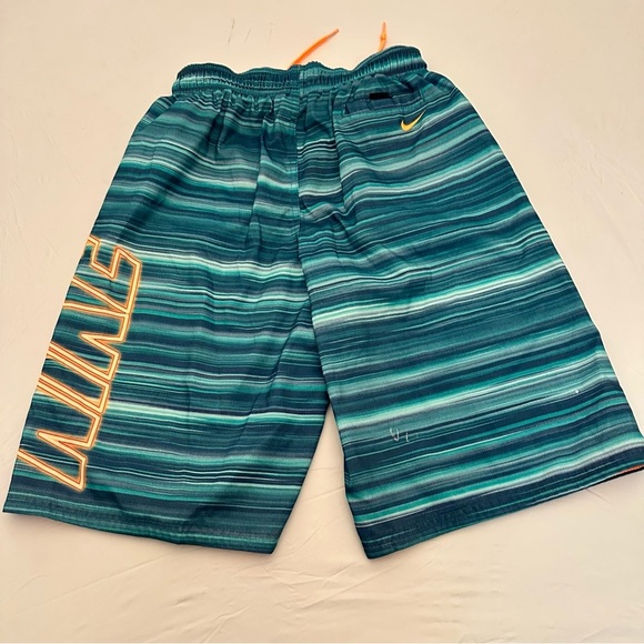 Nike green and orange logo swim trunks - Picture 2 of 10